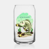 Aangepaste visnaam drink blikvorm glas (Achterkant)