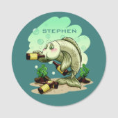 Aangepaste visnaam drink naamplaatje (Voorkant)