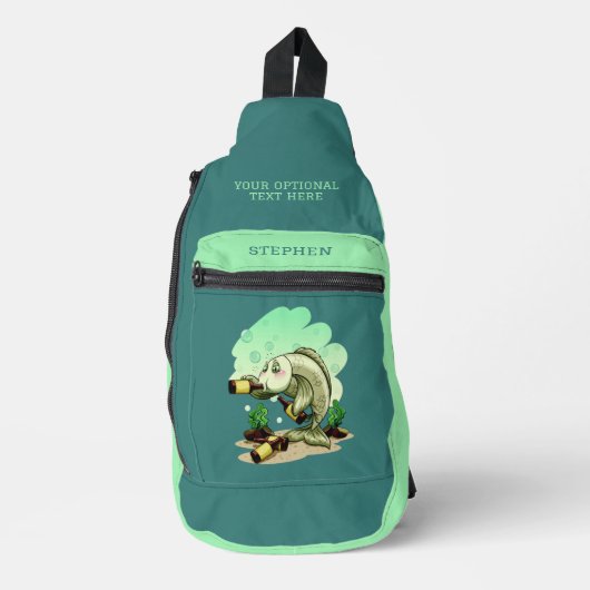 Aangepaste visnaam drink sling bag (Voorkant)