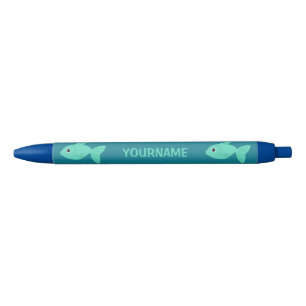 Aangepaste vispennen blauwe inkt pen