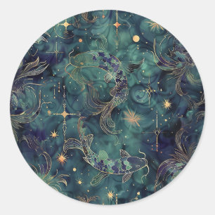 Aangepaste Vissen Astrologie Sticker Seal