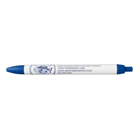 Aangepaste visser blauwe baars inkt pen (Voorkant)