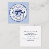 Aangepaste visverpakking Blauwe baasje Visserijwin Vierkante Visitekaartje (Voorkant / Achterkant)