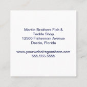 Aangepaste visverpakking Blauwe baasje Visserijwin Vierkante Visitekaartje (Achterkant)