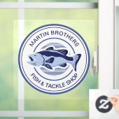 Aangepaste visverpakking Blauwe baasvisserij Raamsticker (Huis)