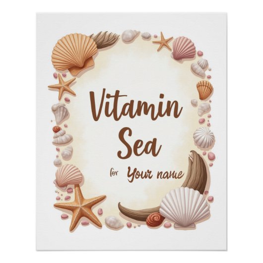 Aangepaste “Vitamine Zee” Citaat met Naam Perfect Poster (Voorkant)