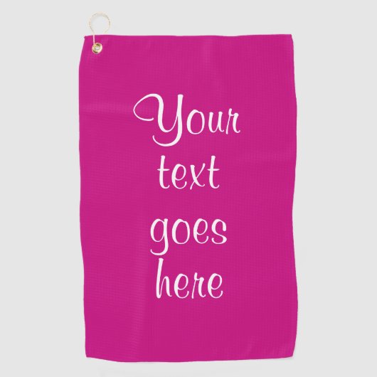 Aangepaste Viva Magenta Sjabloon Typografie Script Golfhanddoek (Voorkant)