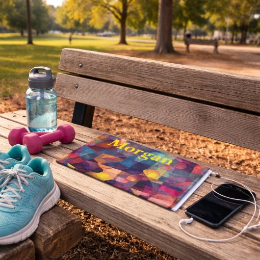 Aangepaste Vivid Abstracte Geometrische Sport Handdoek