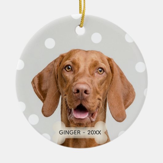Aangepaste Vizsla Hond Foto Keramisch Ornament (Voorkant)
