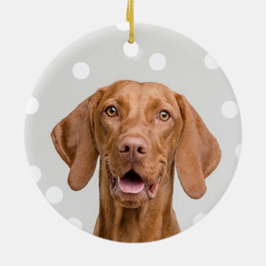 Aangepaste Vizsla Hond Foto Keramisch Ornament (Achterkant)