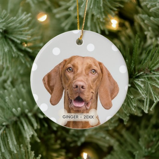 Aangepaste Vizsla-hondsfoto Keramisch Ornament (Boom)