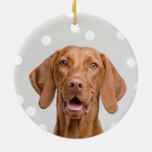 Aangepaste Vizsla-hondsfoto Keramisch Ornament (Achterkant)