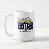 Aangepaste vlag blauwe lijn voor politie-badge koffiemok (Links)