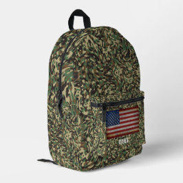 Aangepaste Vlag Camouflage Groen Gepersonaliseerde Bedrukte Rugzak