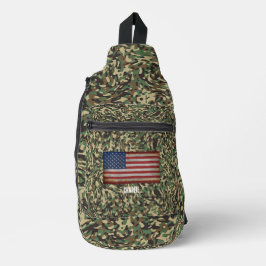 Aangepaste Vlag Camouflage Groen Gepersonaliseerde Sling Bag