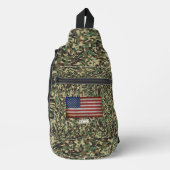Aangepaste vlag Camouflage Groene gepersonaliseerd Sling Bag (Voorkant)