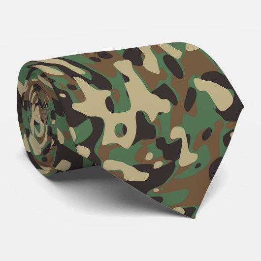 Aangepaste vlag Camouflage Groene gepersonaliseerd Stropdas (Opgerold)