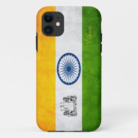 Aangepaste vlag Indiase iPhone Case (Achterkant)