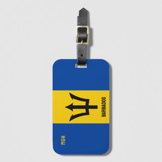 Aangepaste vlag op Monogram Barbados Bagagelabel (Voorkant (verticaal))