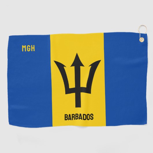 Aangepaste vlag op Monogram Barbados Golfhanddoek (Horizontaal)