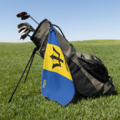 Aangepaste vlag op Monogram Barbados Golfhanddoek (Groen)
