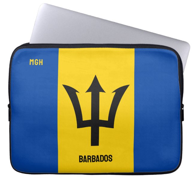 Aangepaste vlag op Monogram Barbados Laptop Sleeve (Voorkant)
