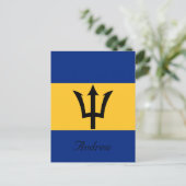 Aangepaste vlag van Barbados Trident van Neptune Briefkaart (Staand voorkant)