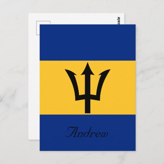 Aangepaste vlag van Barbados Trident van Neptune Briefkaart (Voorkant / Achterkant)