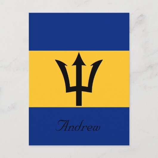 Aangepaste vlag van Barbados Trident van Neptune Briefkaart (Voorkant)