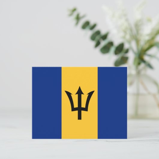Aangepaste vlag van Barbados Trident van Neptune Briefkaart (Staand voorkant)