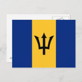 Aangepaste vlag van Barbados Trident van Neptune Briefkaart (Voorkant / Achterkant)
