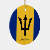 Aangepaste vlag van Barbados Trident van Neptune Keramisch Ornament (Rechts)