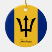 Aangepaste vlag van Barbados Trident van Neptune Keramisch Ornament (Voorkant)