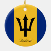 Aangepaste vlag van Barbados Trident van Neptune Keramisch Ornament (Achterkant)
