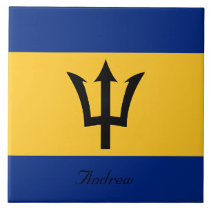 Aangepaste vlag van Barbados Trident van Neptune Tegeltje