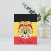 Aangepaste vlag van België zwart-wit rood Briefkaart (Staand voorkant)