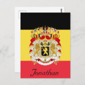 Aangepaste vlag van België zwart-wit rood Briefkaart (Voorkant / Achterkant)