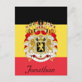 Aangepaste vlag van België zwart-wit rood Briefkaart (Voorkant)