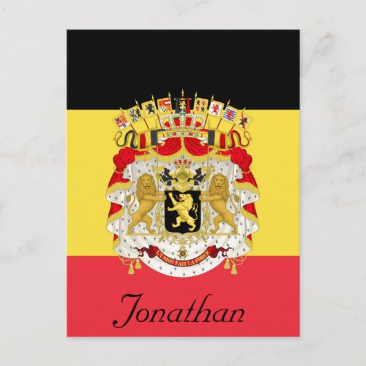 Aangepaste vlag van België zwart-wit rood Briefkaart (Voorkant)