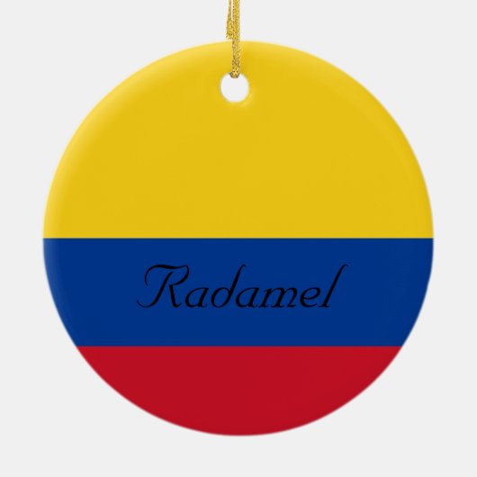 Aangepaste vlag van Colombia Yellow Blue Red Keramisch Ornament (Achterkant)