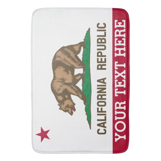 Aangepaste vlag van de Republiek Californië Badmat (Voorkant Verticaal)
