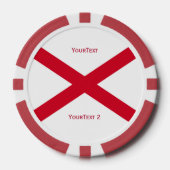 Aangepaste vlag van de staat Jouw tekst Alabama op Poker Chips (Voorkant)