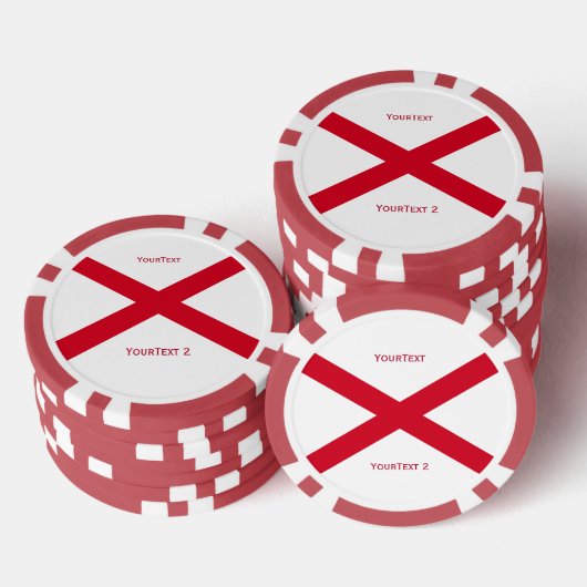 Aangepaste vlag van de staat Jouw tekst Alabama op Poker Chips (Opstapeling)