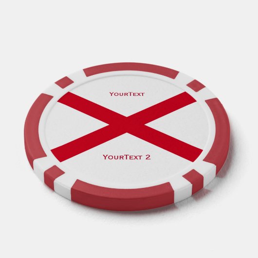 Aangepaste vlag van de staat Jouw tekst Alabama op Poker Chips (Enkel)
