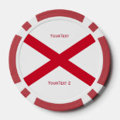 Aangepaste vlag van de staat Jouw tekst Alabama op Poker Chips (Achterkant)