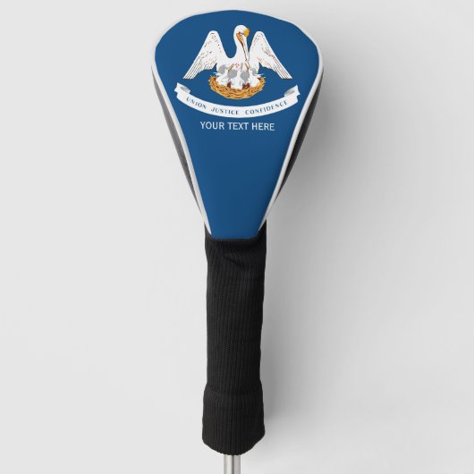 Aangepaste vlag van de staat Jouw tekst Louisiana  Golfheadcover (Voorkant)