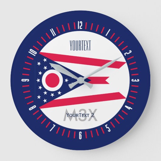 Aangepaste vlag van de staat Monogram Ohio op een Grote Klok (Voorkant)