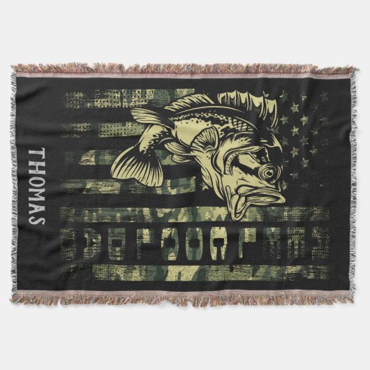 Aangepaste vlag van Reel Cool Dad Camouflage Vist Deken (Voorkant)