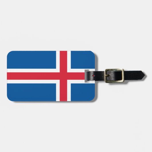 Aangepaste vlag voor bagagelabel - IJsland (Voorkant horizontaal)