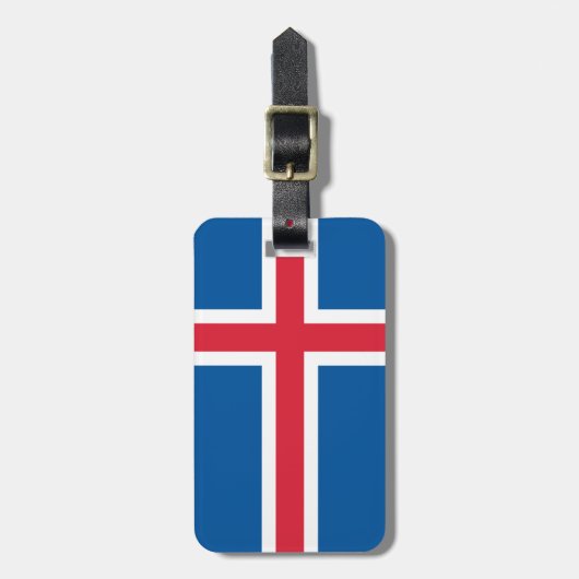 Aangepaste vlag voor bagagelabel - IJsland (Voorkant verticaal)